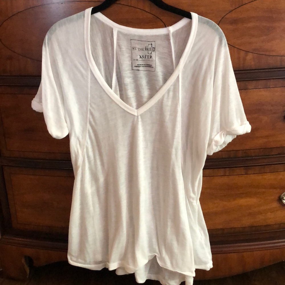 Free People Loose White Tee